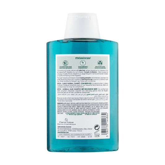 KLORANE Organic Detox Aquatic Mint Shampoo for Normal to Oily Hair