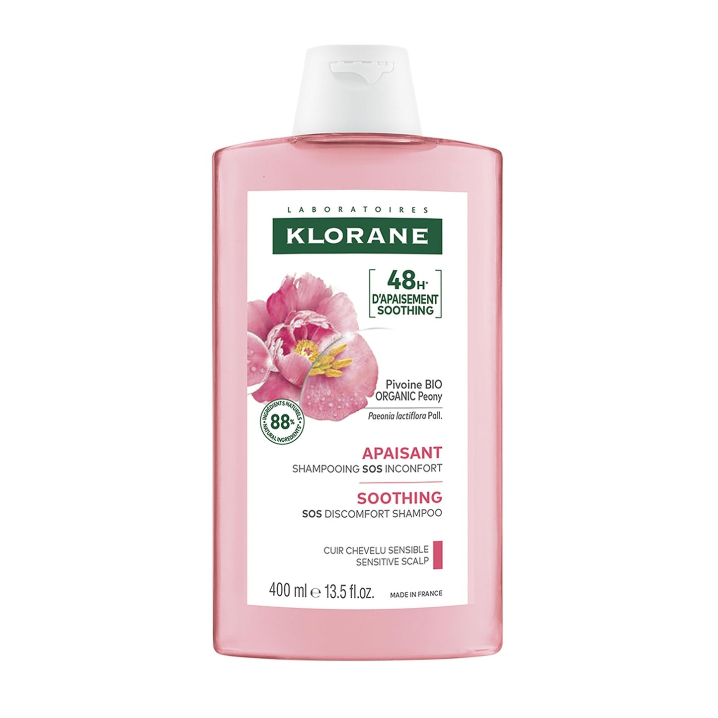 Shampoing Cuir Chevelu Sensible Apaisant Anti-irritant à la Pivoine Bio KLORANE 