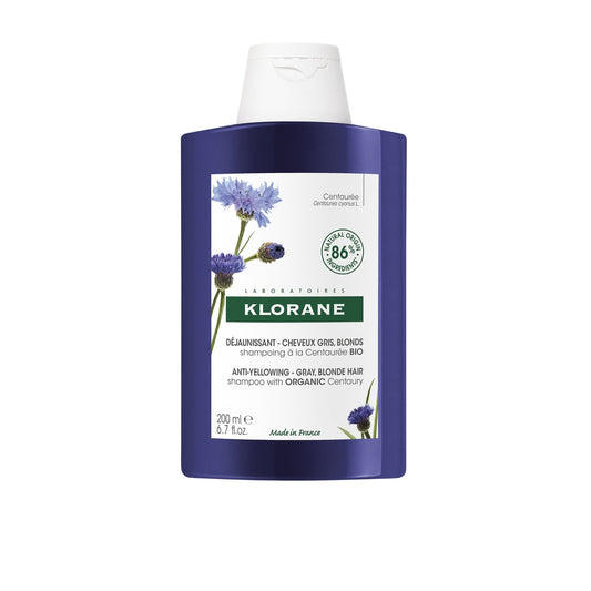 KLORANE Organic Centaury Yellowing Shampoo for Grey, White and Blond Hair