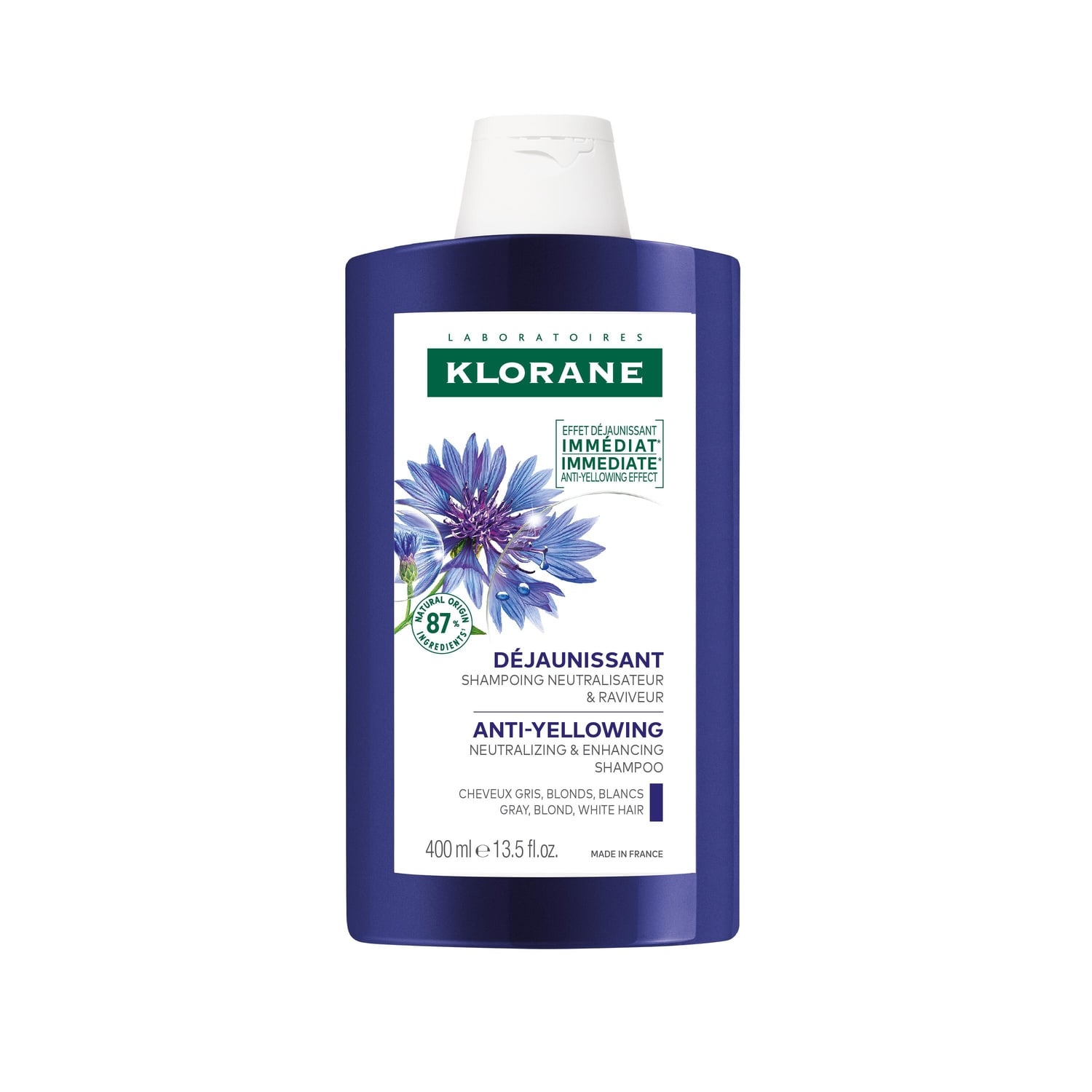 Shampoing Cheveux Gris Blond et Blancs Déjaunissant KLORANE 