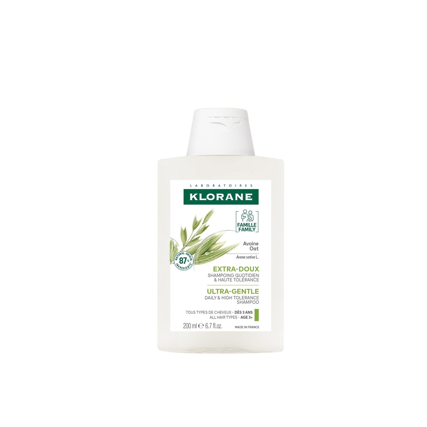 Shampoing Extra Doux Cheveux de Toute la Famille à l'Avoine Bio KLORANE 