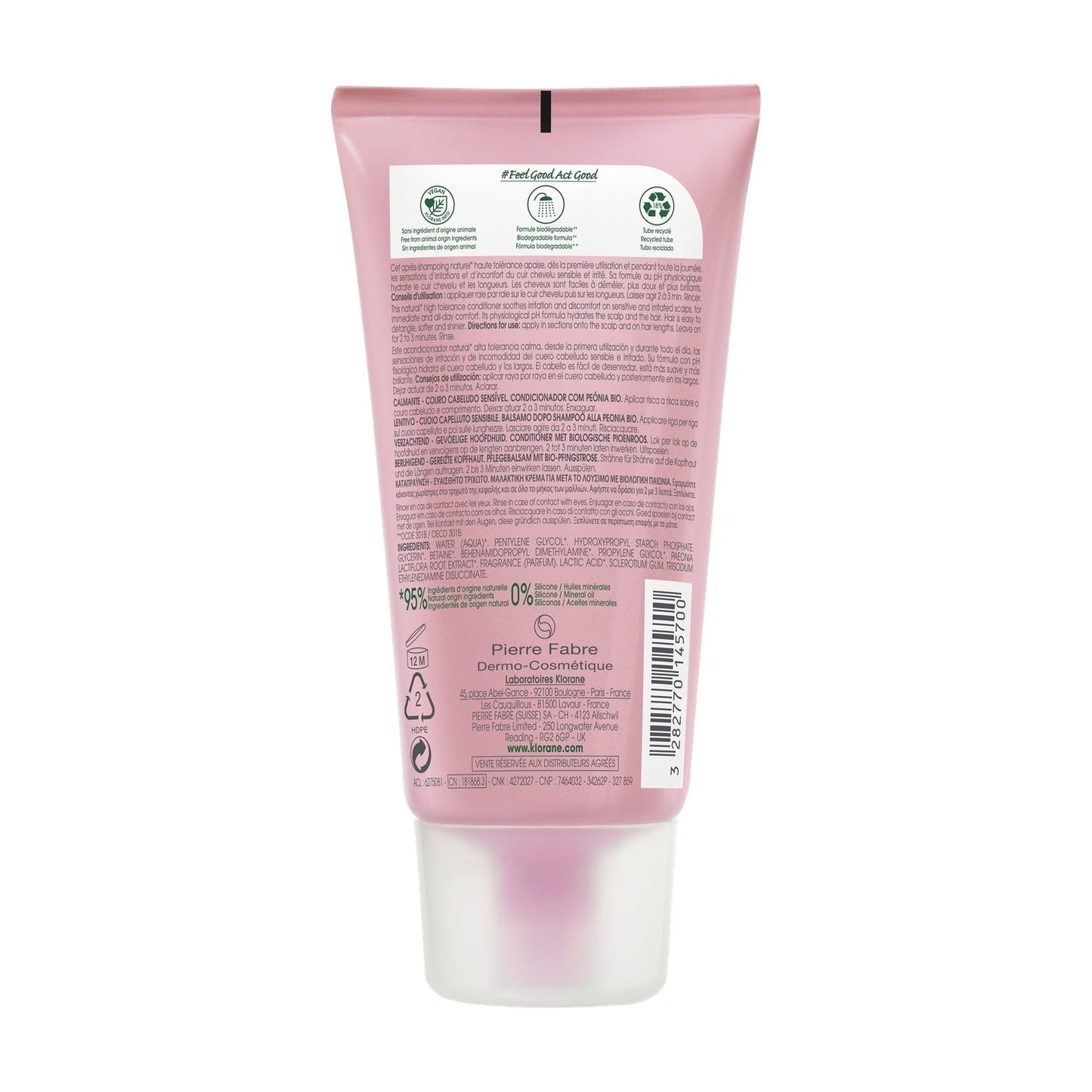 KLORANE Soothing Conditioner for Sensitive and Irritated Scalp with Organic Peony