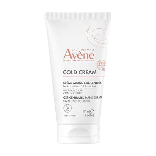 Crème Mains Concentrée Peaux Sèches à Très Sèches Cold Cream EAU THERMALE AVENE le tube de 50mL