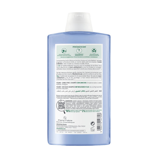 KLORANE Volume and Lightness Shampoo for Fine Hair with Organic Flax Fibers