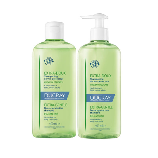 Shampoing Dermo-Protecteur Cheveux Délicats Extra-Doux DUCRAY les 2 flacons de 400mL