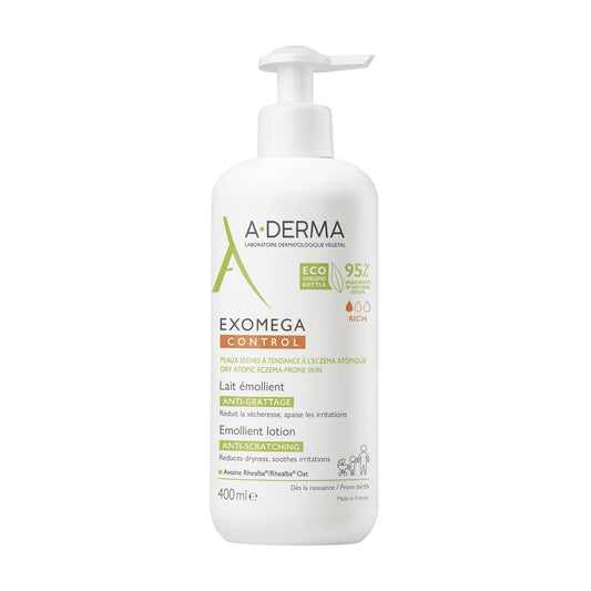 Lait Corps Émollient Anti-grattage Peaux Sèches à Tendance Eczéma Atopique Exomega Control A-DERMA 