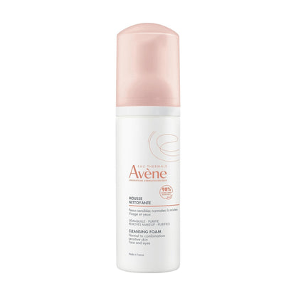 Face and Eye Foam for Sensitive Skin, Normal to Combination, Soothing Cleansing, AVENE THERMALE WATER
