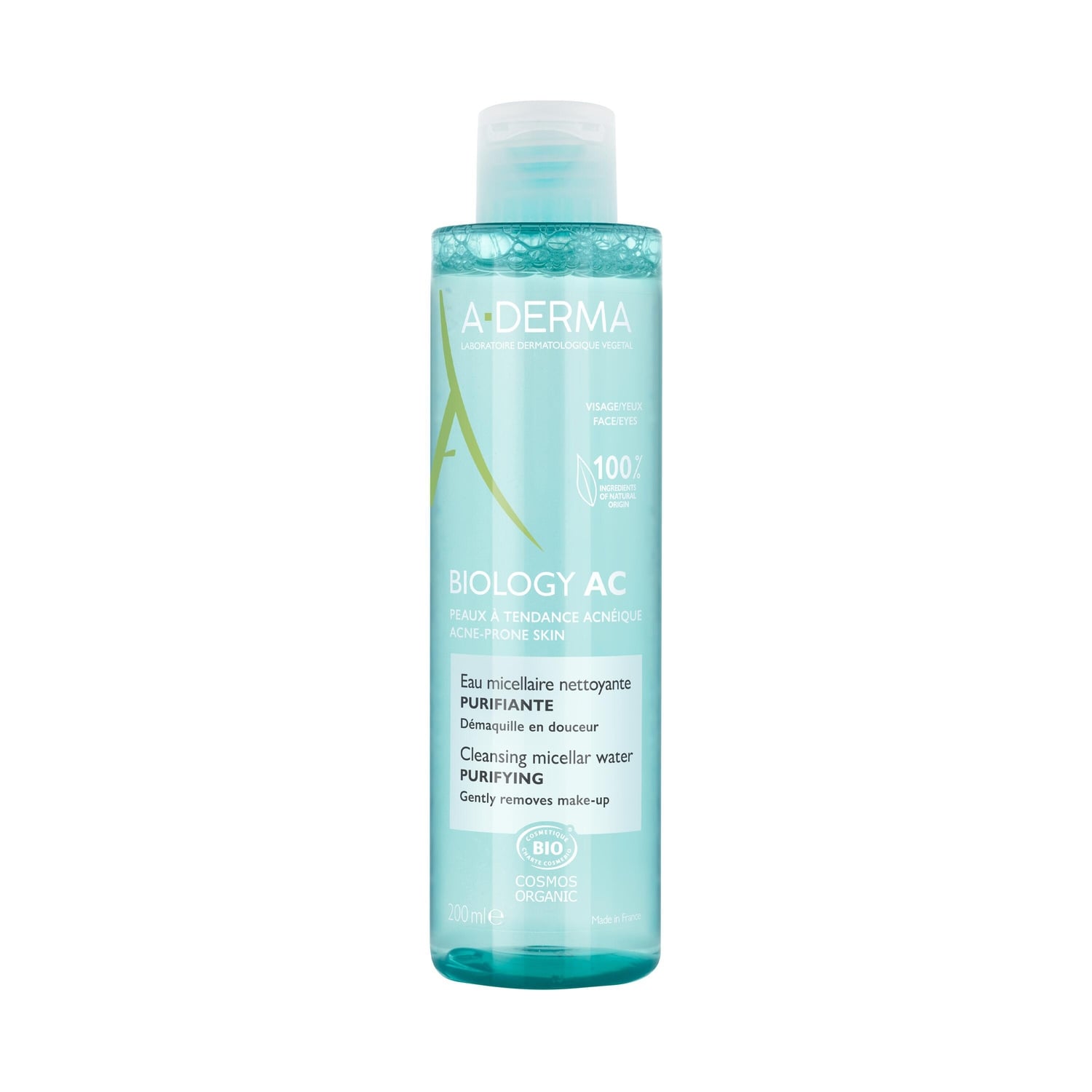 Eau micellaire Visage Yeux Peau Grasse à Imperfections Nettoyante Purifiante Biology A DERMA 