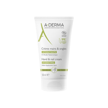 Crème Mains et Ongles Hydrate et Répare à l'Acide Hyaluronique Bio A-DERMA 