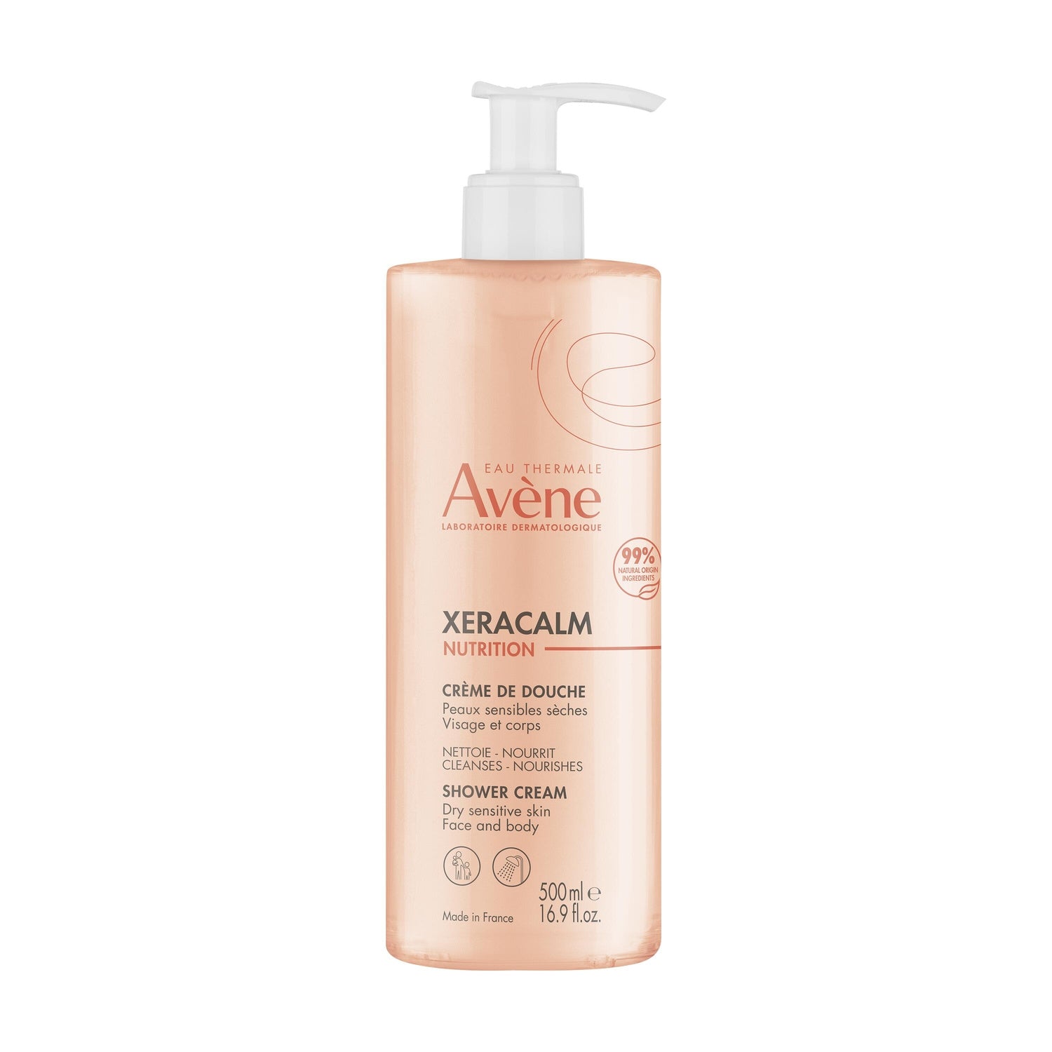 Crème de douche Peaux Sensibles Sèches Apaise les Tiraillements Nutrition Xeracalm EAU THERMALE AVENE 