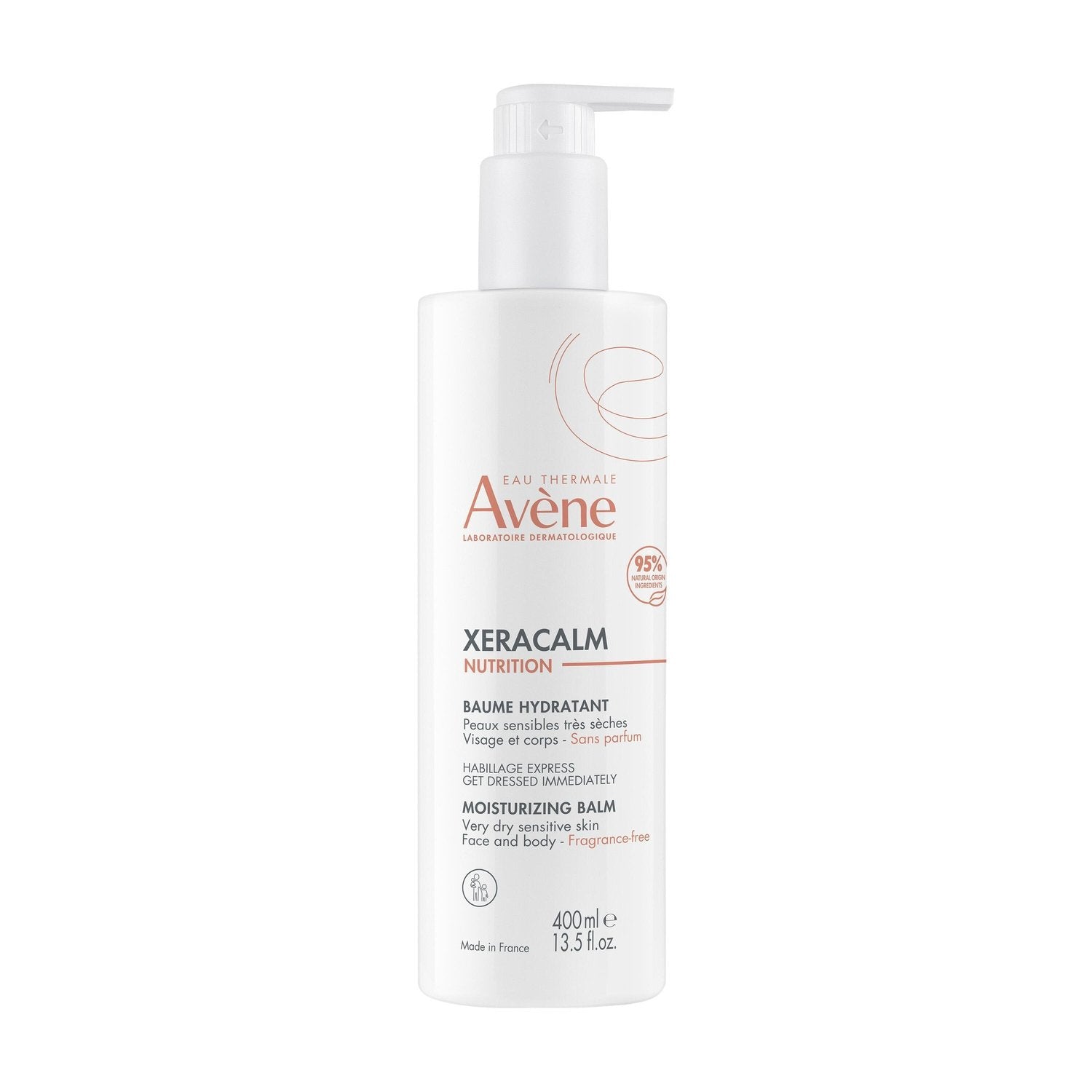 Baume Hydratant Visage et Corps Peaux Sensibles et Sèches 72h Xeracalm Nutrition EAU THERMALE AVENE le tube de 400mL