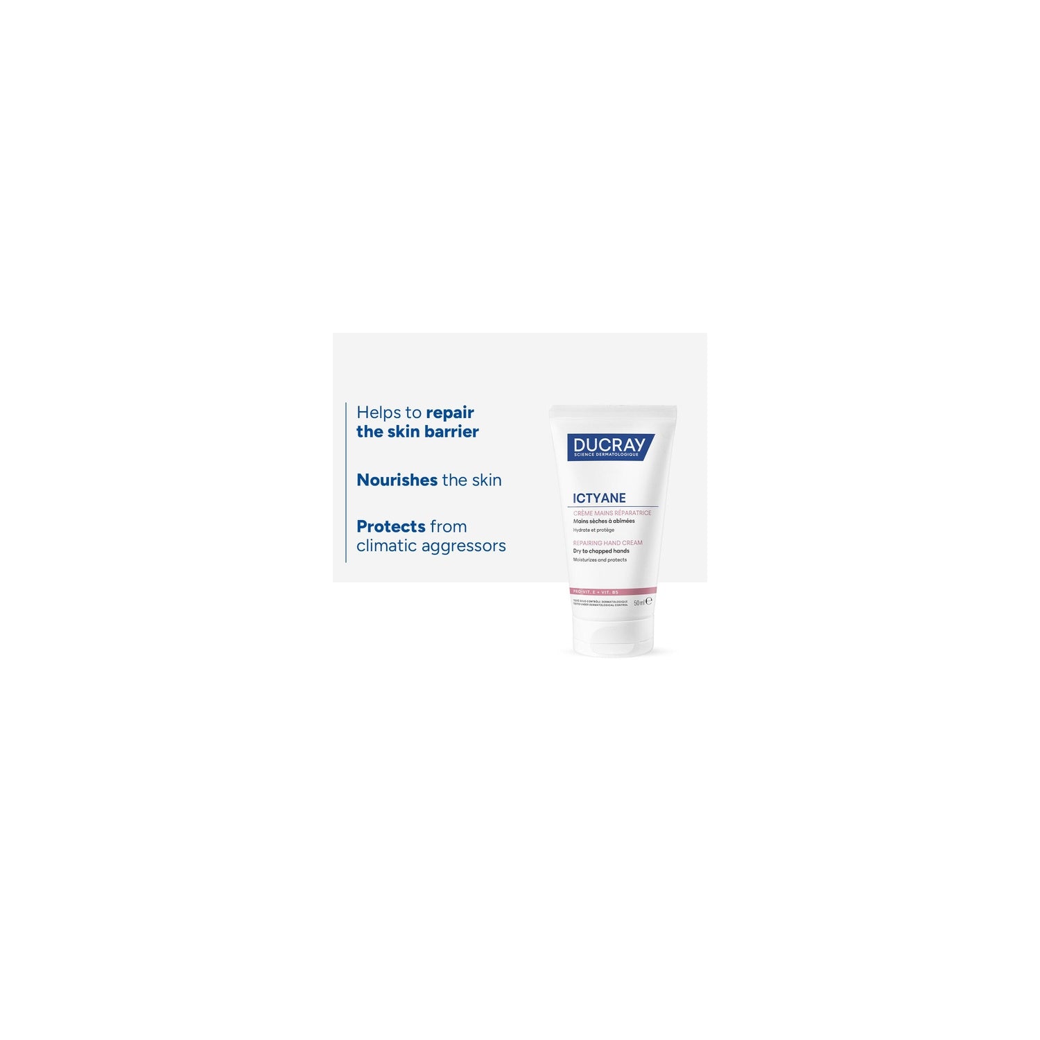 Crème Mains Sèches et Abîmées Hydrate et Protège Ictyane DUCRAY 
