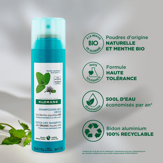 KLORANE Organic Aquatic Mint Detoxifying Dry Shampoo
