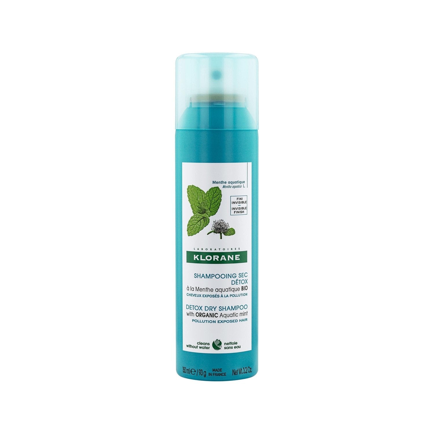 Shampoing Sec Détoxifiant Menthe Aquatique Bio KLORANE le flacon de 150mL