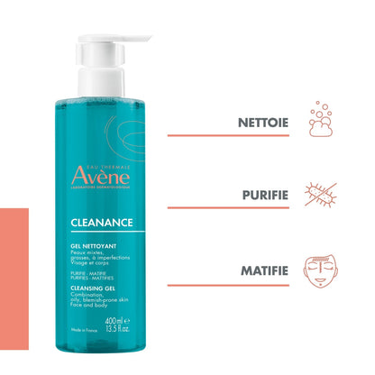 Gel Visage Peaux Grasses Purifiant Cleanance EAU THERMALE AVENE 
