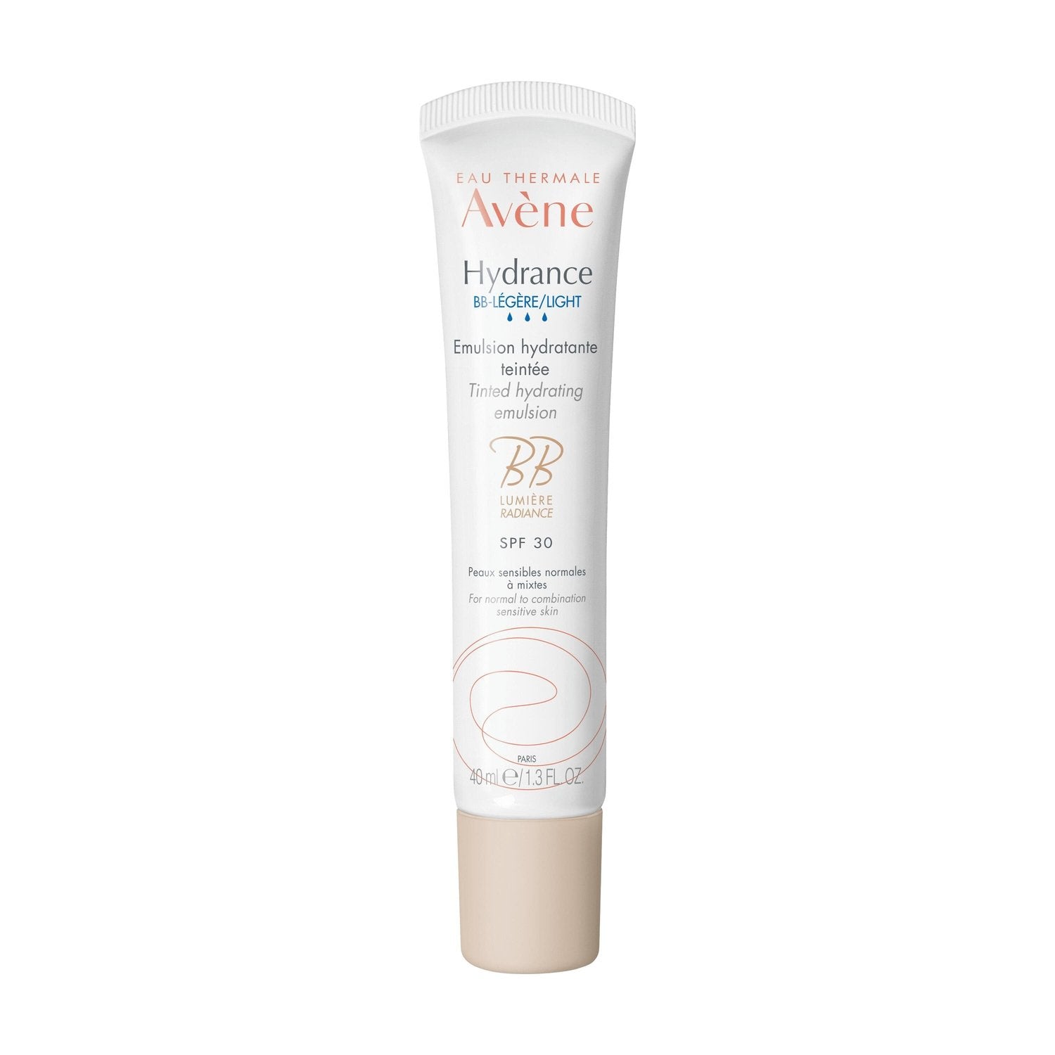Crème Teintée Visage Femme Toutes Peaux Sensibles Légère Hydrance Bb Lumière Radiance Spf 30 EAU THERMALE AVENE le tube de 40 ml
