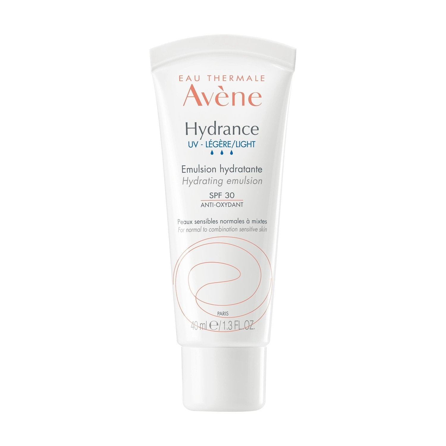 Crème Visage Femme Peau Sensible Hydratante Légère Hydrance UV EAU THERMALE AVENE le tube de 40 ml