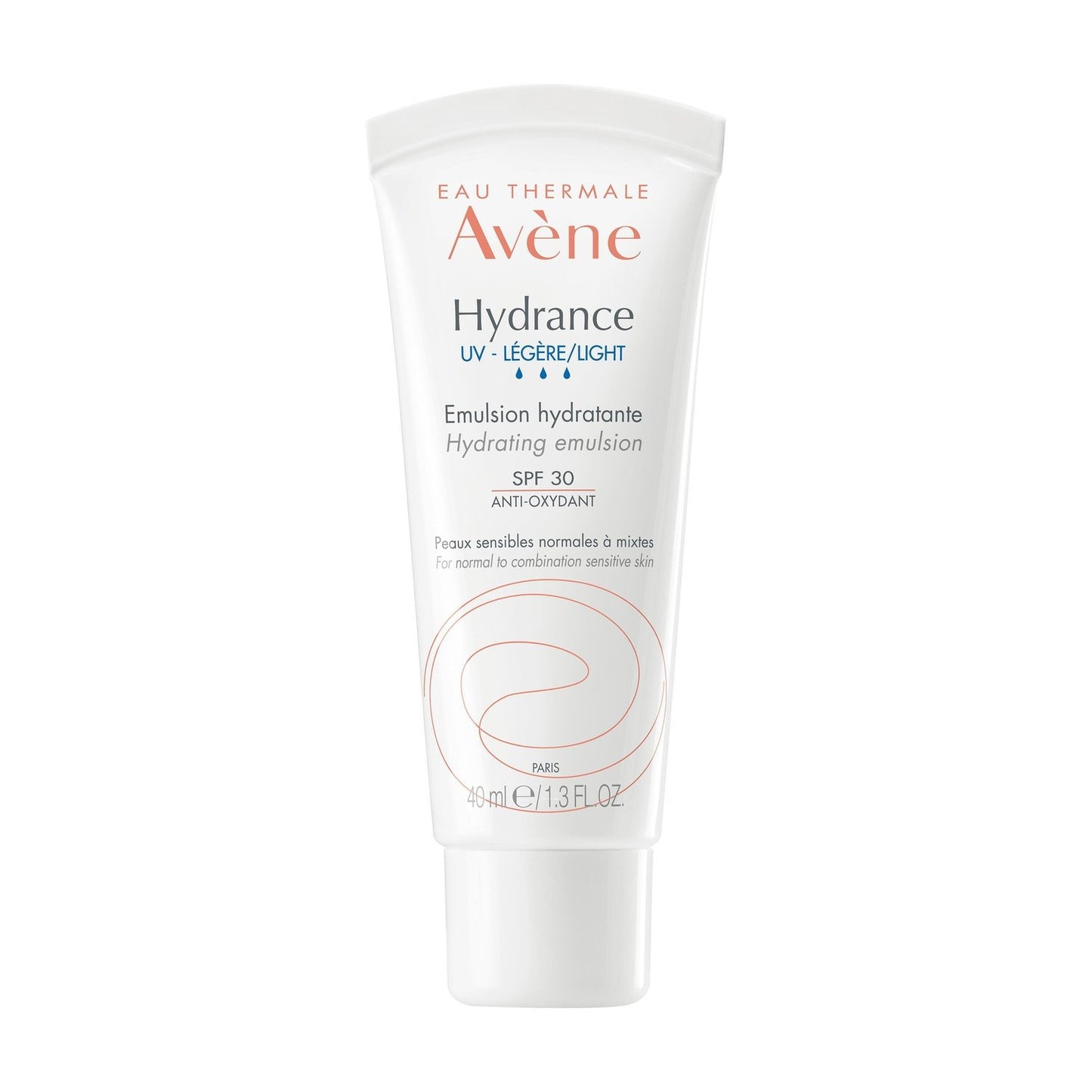 Crème Visage Femme Peau Sensible Hydratante Légère Hydrance UV EAU THERMALE AVENE le tube de 40 ml