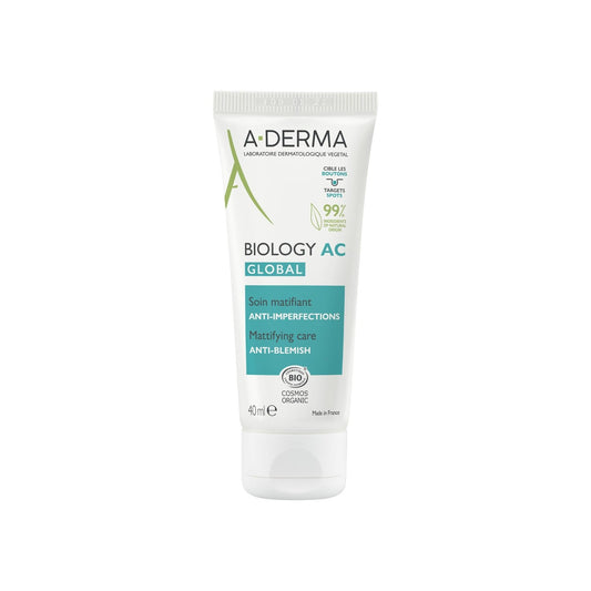 Soin Visage Peaux à Tendance Acnéique Matifiant Anti-Imperfections Biology Ac Global Bio A-DERMA le tube de 40mL