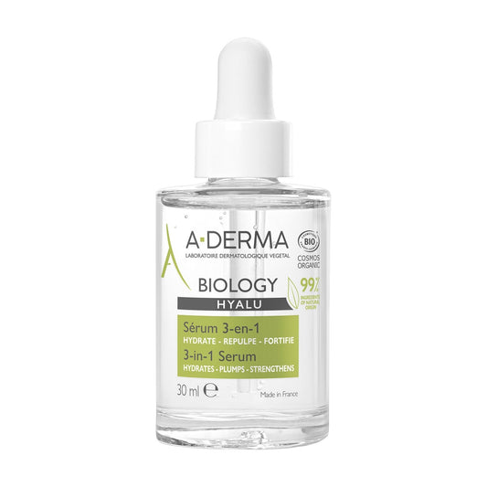 Sérum Hydratant Repulpe Fortifie Visage Peau Fragile Biology Hyalu Bio A-DERMA le flacon de 30mL