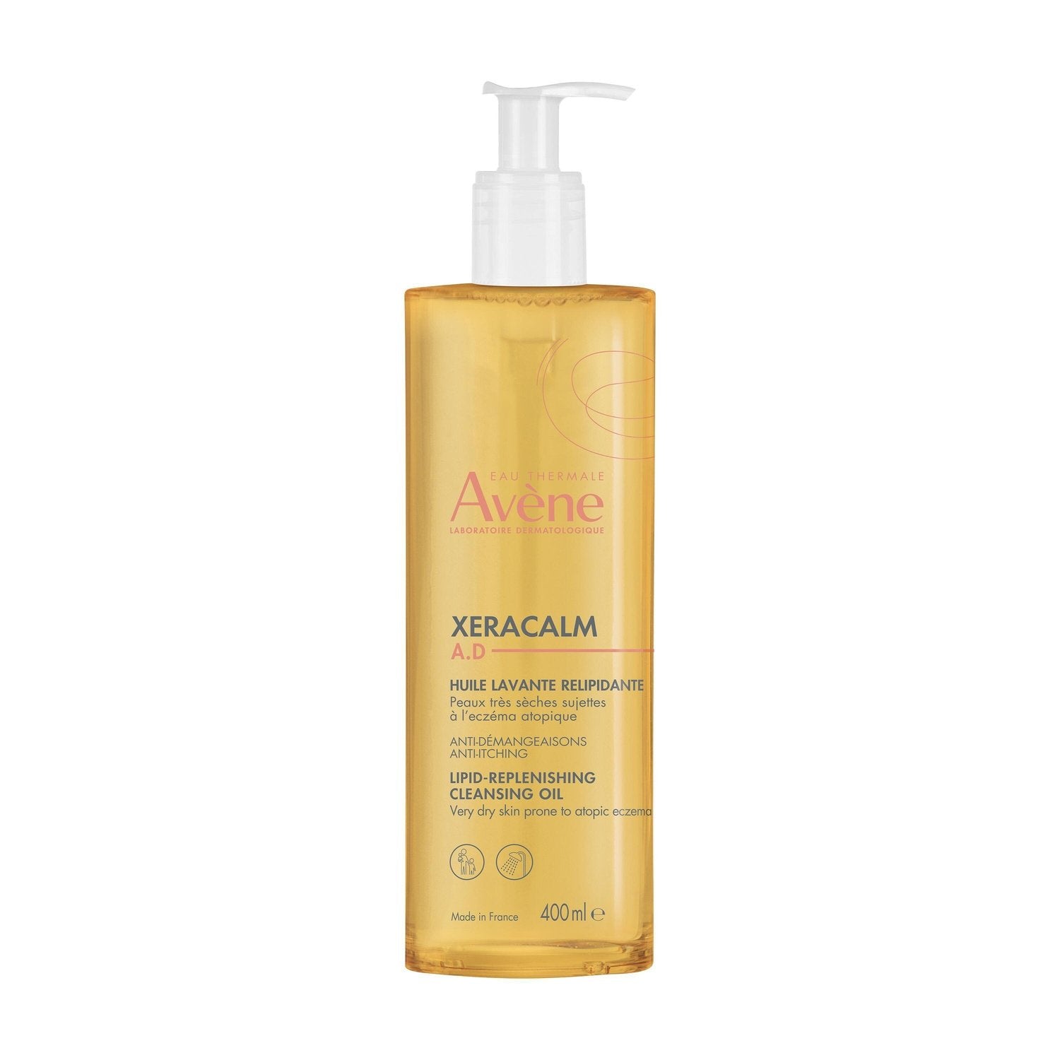 Huile de Douche Peaux Très Sèches à Tendance Eczéma Atopique Anti-Démangeaisons Visage Corps Xeracalm AVENE le flacon de 400mL