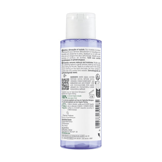 Démaquillant Visage Yeux Lèvres Peau Sensible 3en1 Nettoyante Démaquillante Hydratante au Bleuet Bio KLORANE 