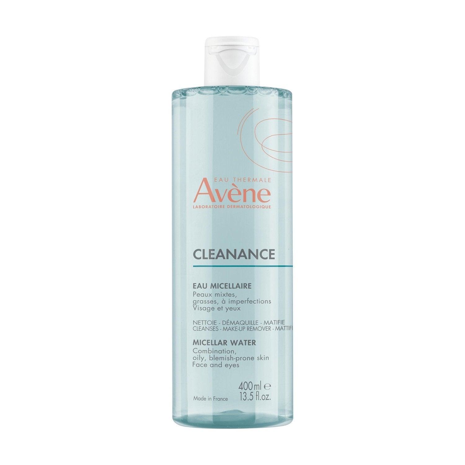 Eau Micellaire Visage Peau Grasse Nettoie Démaquille Matifie Cleanance EAU THERMALE AVENE le flacon de 400mL