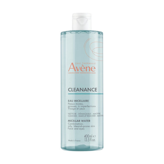 Eau Micellaire Visage Peau Grasse Nettoie Démaquille Matifie Cleanance EAU THERMALE AVENE le flacon de 400mL