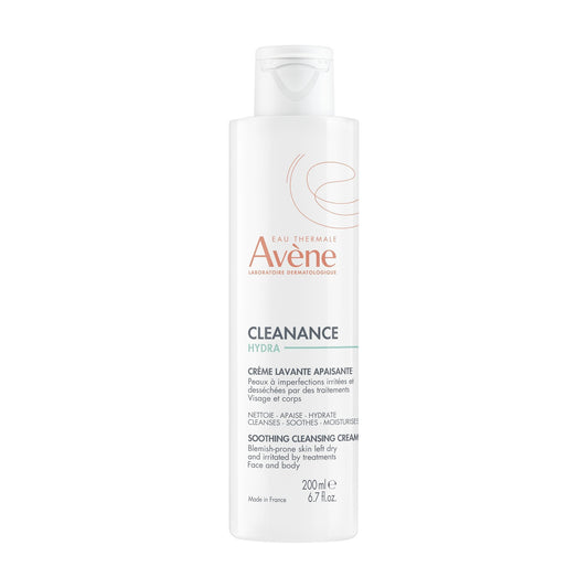 Crème Visage Peaux Sensibles Desséchées et Irritées Nettoyante Apaisante Cleanance Hydra EAU THERMALE AVENE 