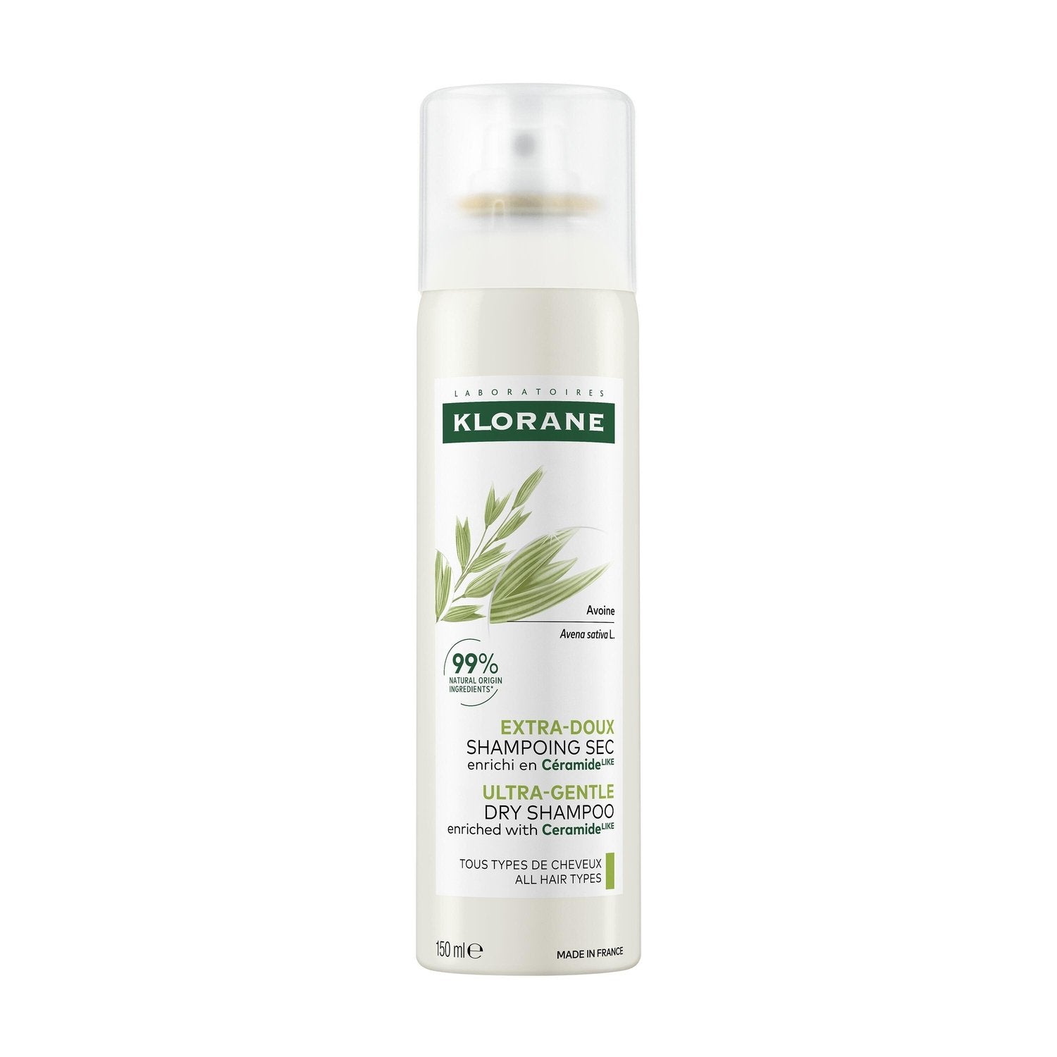 Shampoing Sec Extra Doux Avoine et Céramide Like KLORANE le spray de 150mL
