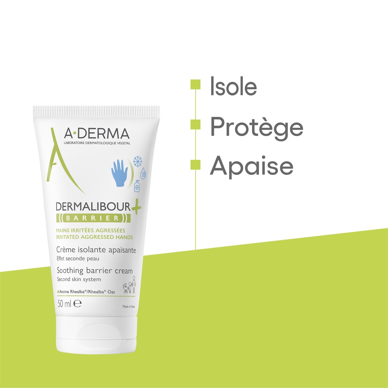 Soin Mains Irritées et Agressées Répare et Protège Dermalibour+ A-DERMA 