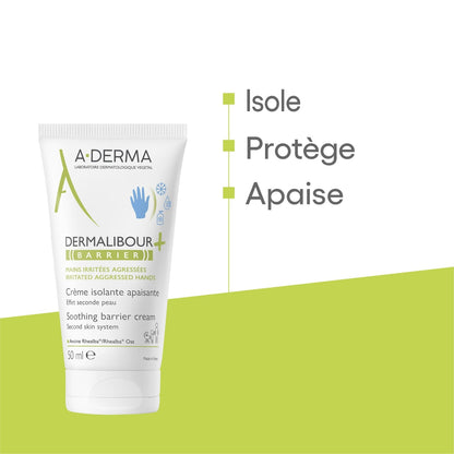 Soin Mains Irritées et Agressées Répare et Protège Dermalibour+ A-DERMA 