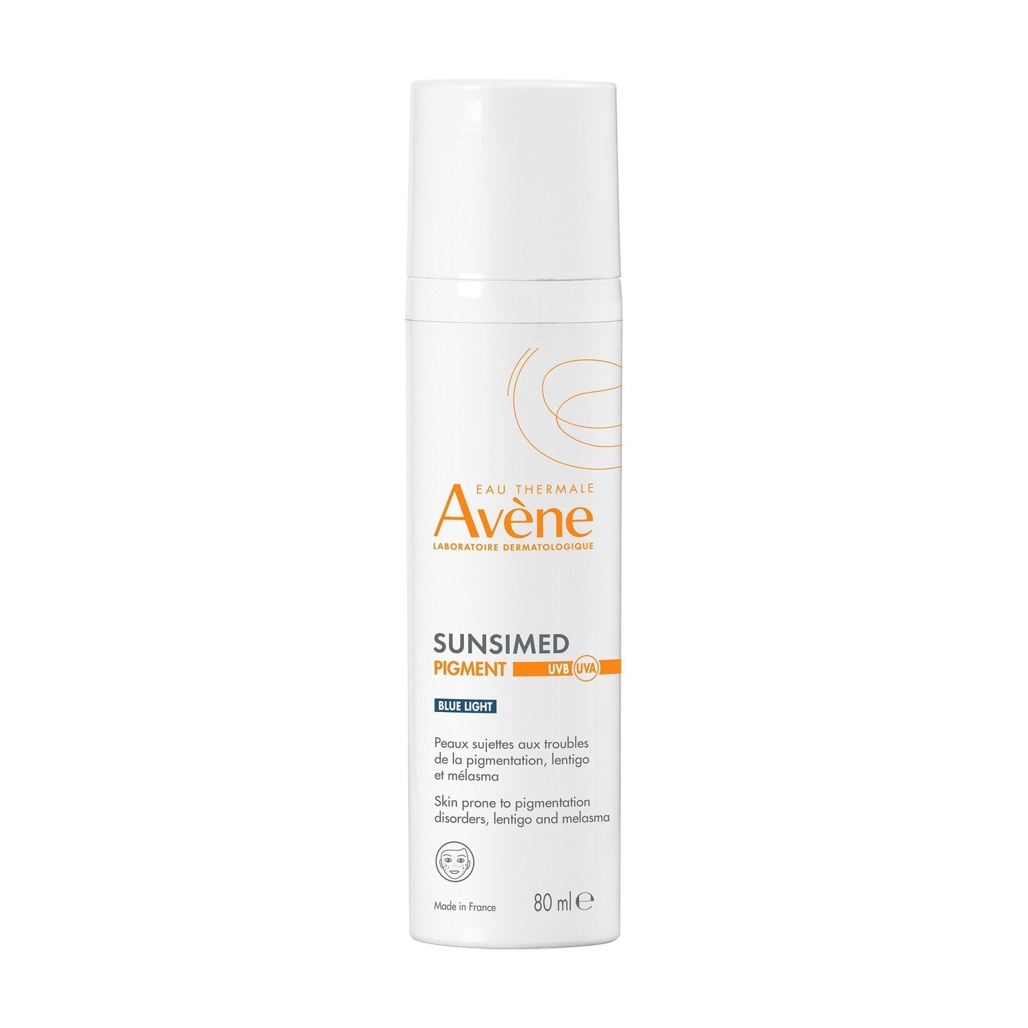 Crème Solaire Visage Peau Sensible Très Haute Protection Spf 50+ Anti-Tâches Pigmentaires Lumière Bleue EAU THERMALE AVENE le flacon 80mL