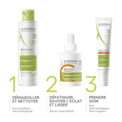 Sérum Visage Anti Fatigue Éclat Vitamine C Peau Sensible A-DERMA