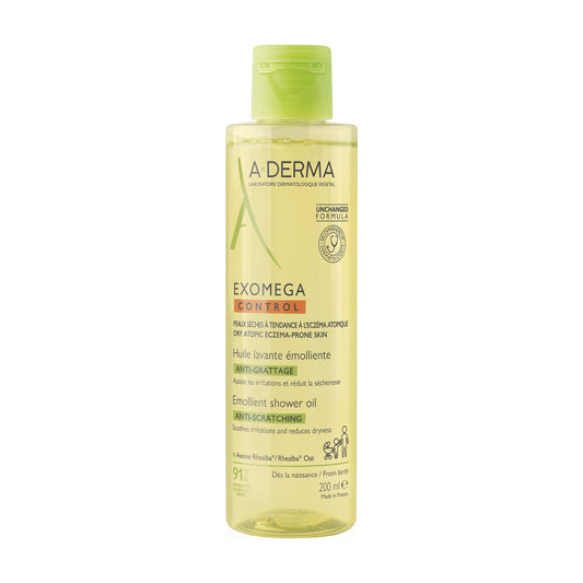 Huile de douche Visage Corps Anti-démangeaisons Peaux Fragiles Sèches à Tendance à l'Eczéma Atopique Exomega Control A-DERMA 