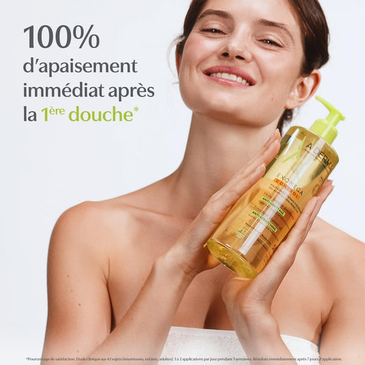 A-DERMA Anti-Itch Shower Oil for Face and Body for Fragile, Dry Skin Prone to Atopic Eczema, Soothed