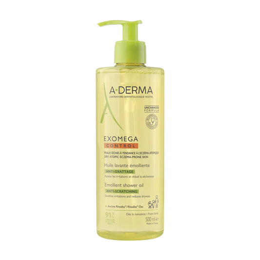 Huile de Douche Visage Corps Anti-Démangeaisons Peaux Fragiles Sèches à Tendance à l'Eczéma Atopique Apaisée A-DERMA le flacon de 500mL