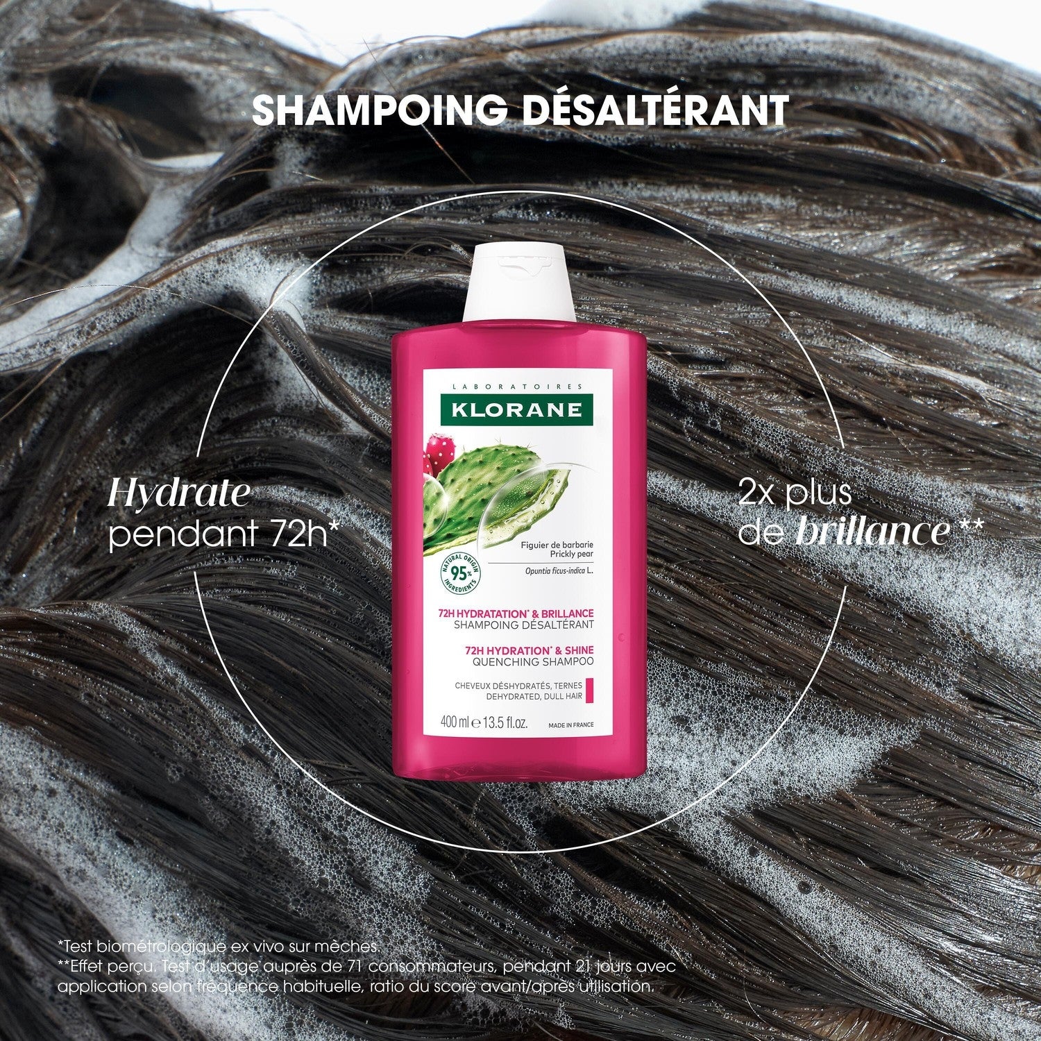 Shampoing Hydratation et Brillance au Figuier de Barbarie KLORANE 