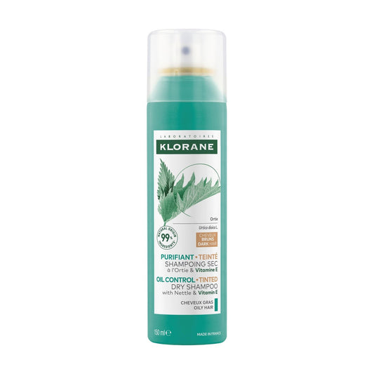 KLORANE Tinted Purifying Dry Shampoo for Brown and Oily Hair with Nettle and Vitamin E