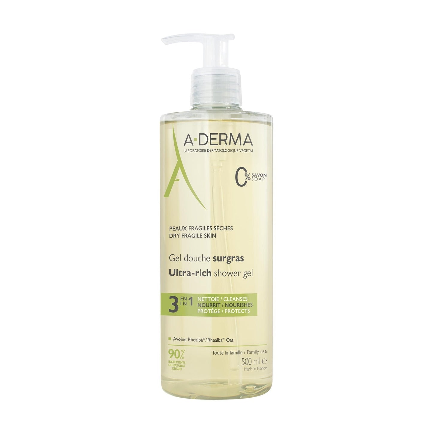 Gel douche Corps Visage Surgras 3 en 1 A-DERMA 