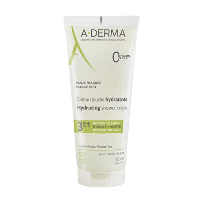 Crème de douche Visage Corps Cheveux Hydratante 3 en 1 Peaux Fragiles A-DERMA 