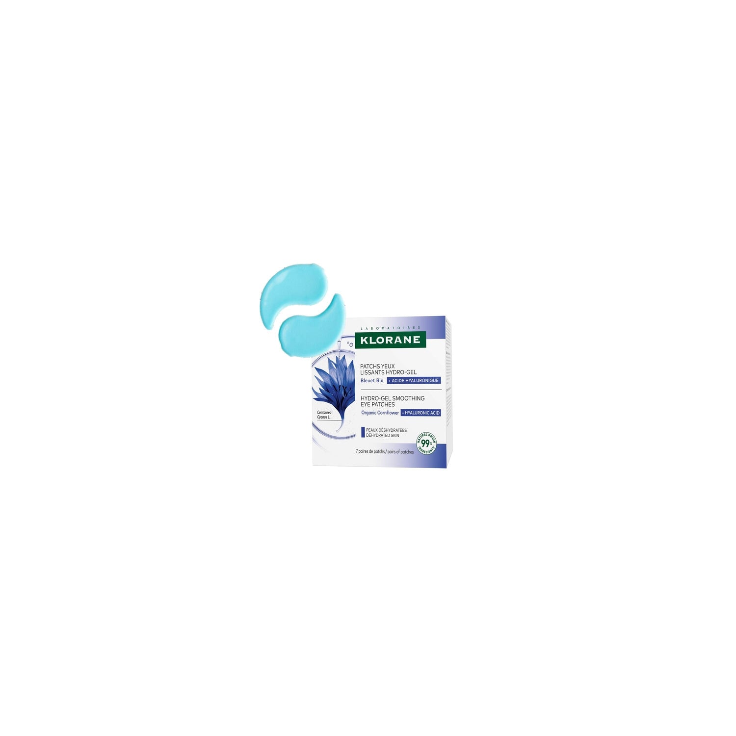 Patch Lissant Hydrogel au Bleuet Bio et Acide Hyaluronique KLORANE 