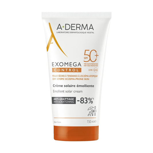 Crème Solaire Émolliente Spf 50+ Antiggrattage A-DERMA le tube de 150mL
