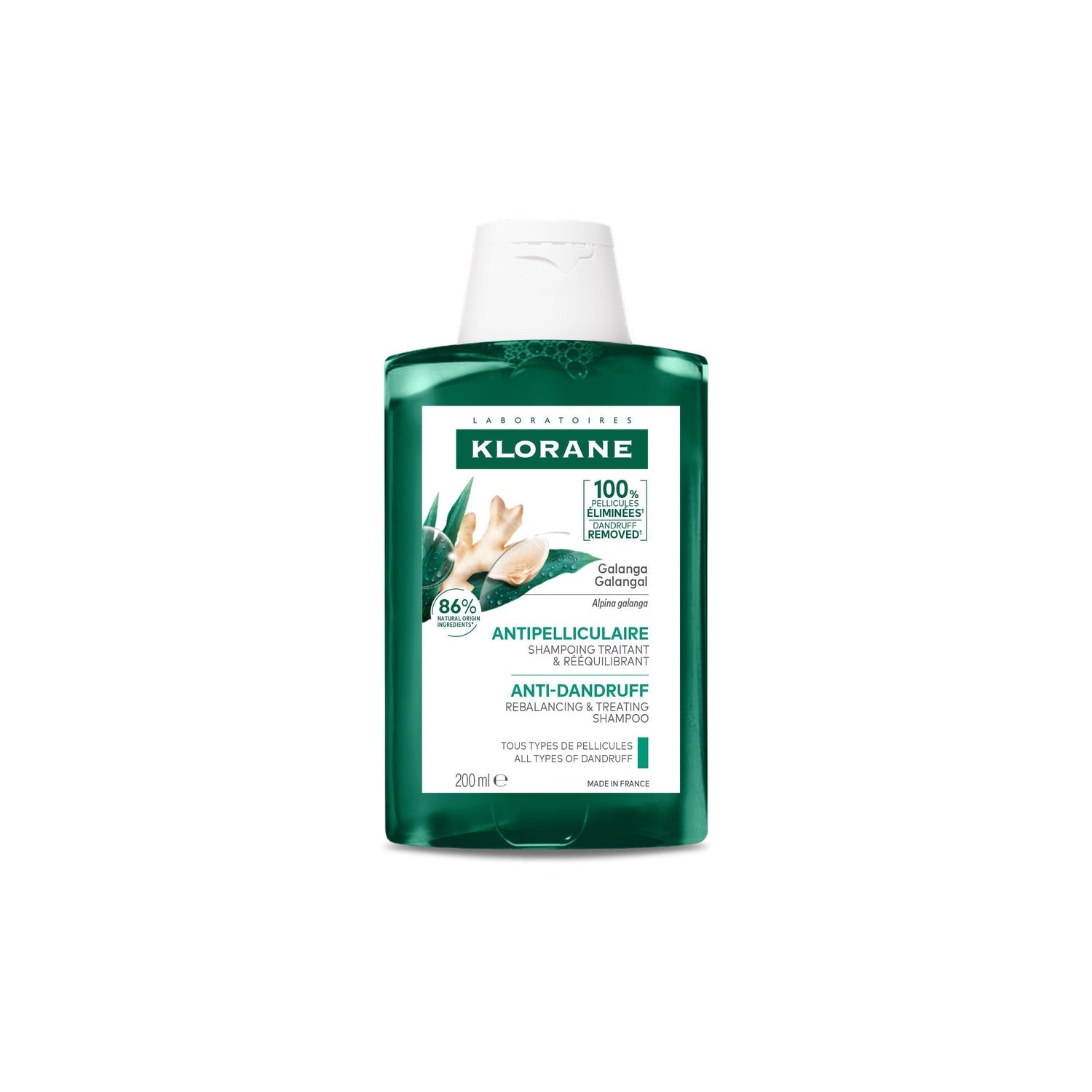 Shampoing Antipelliculaire au Galanga KLORANE 