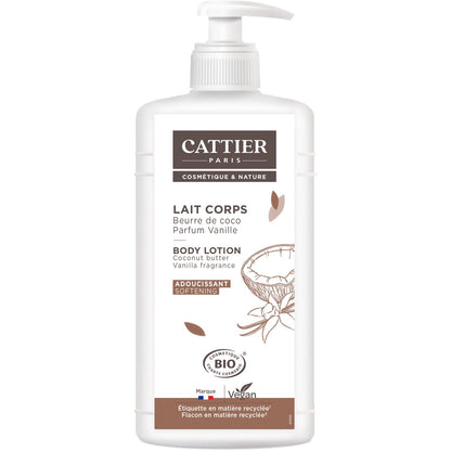 Lait Corps Adoucissant Hydratant Coco et Vanille Bio CATTIER 
