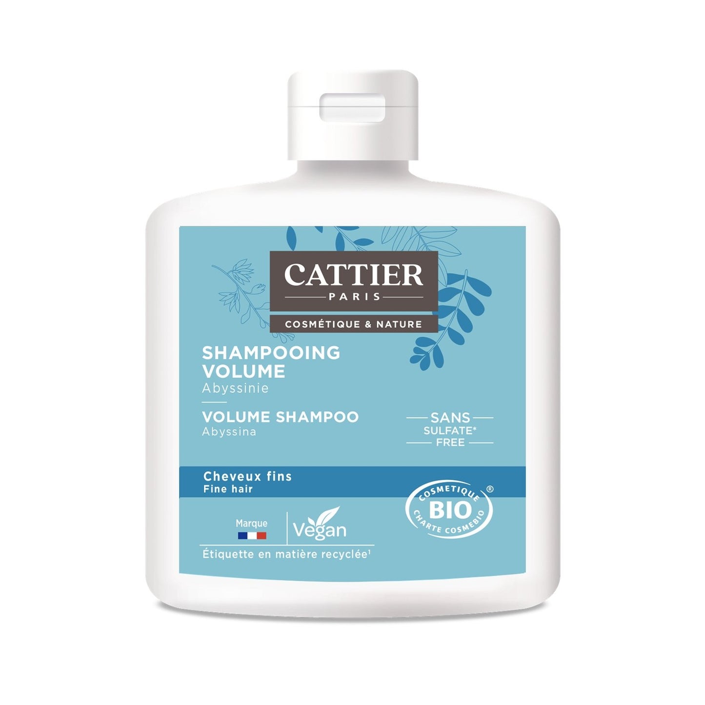 Shampoing Cheveux Fins Volume Sans Sulfate Bio CATTIER le flacon de 250mL
