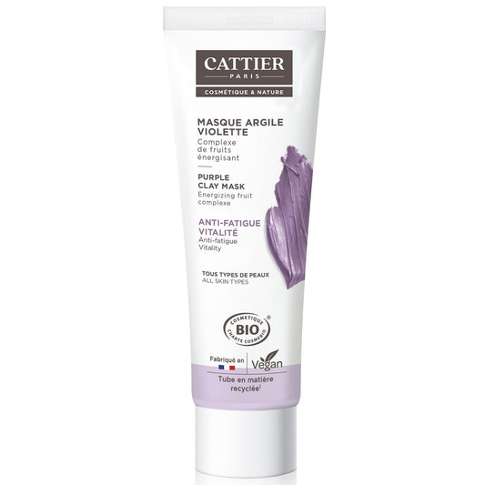 Masque Visage Toutes Peaux Anti-Fatigue Argile Violette Bio CATTIER