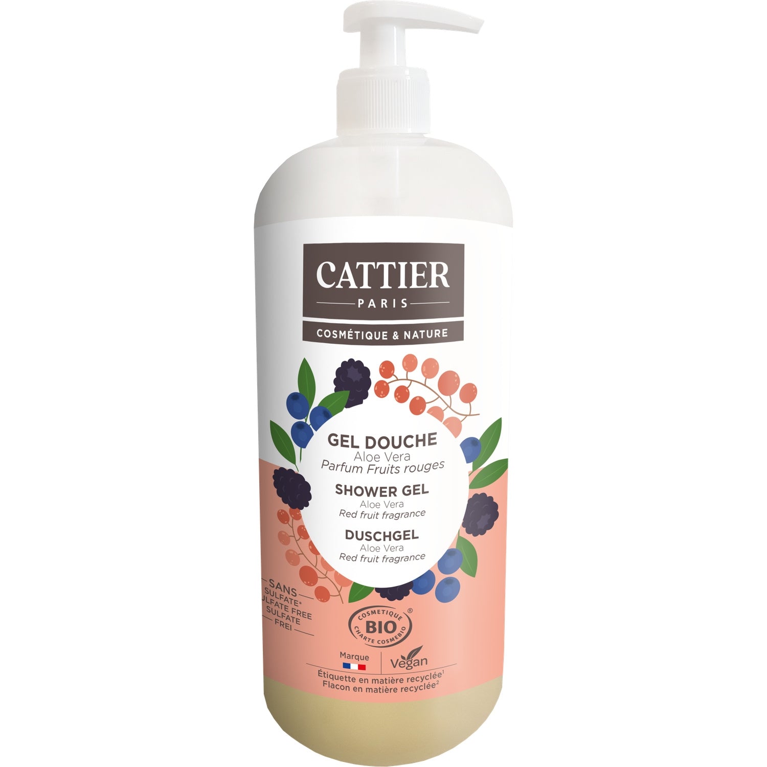 Gel douche Corps Aloe Vera aux Fruits des Bois Bio CATTIER 