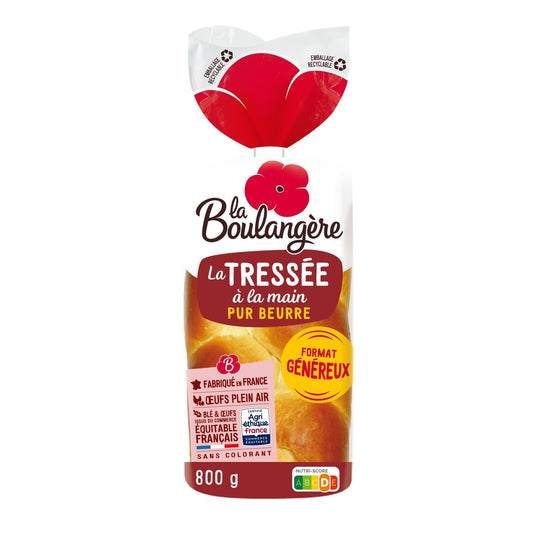 Brioche Tressée Pur Beurre LA BOULANGERE le paquet de 800g