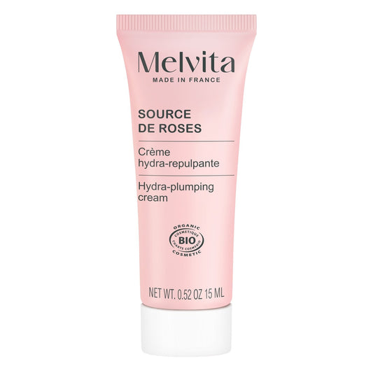 Crème Hydratante Repulpante Visage Source de Roses Bio MELVITA le flacon de 15mL